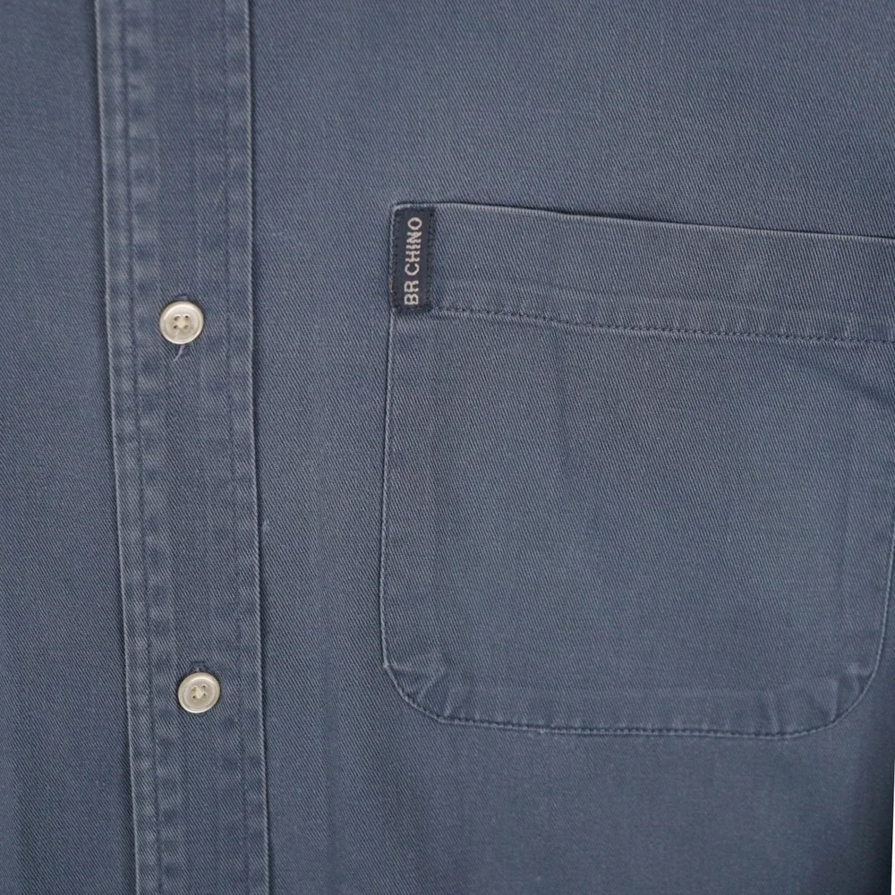 Banana Republic Button Down Shirt Mens M Blue BR Chino Cotton Long Sleeve Pocket